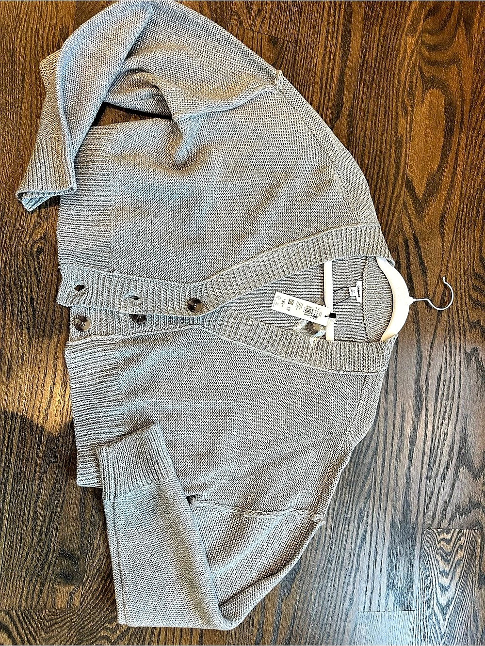 Garage Jenna Cardi Gray Knit Cardigan Size Large NWT